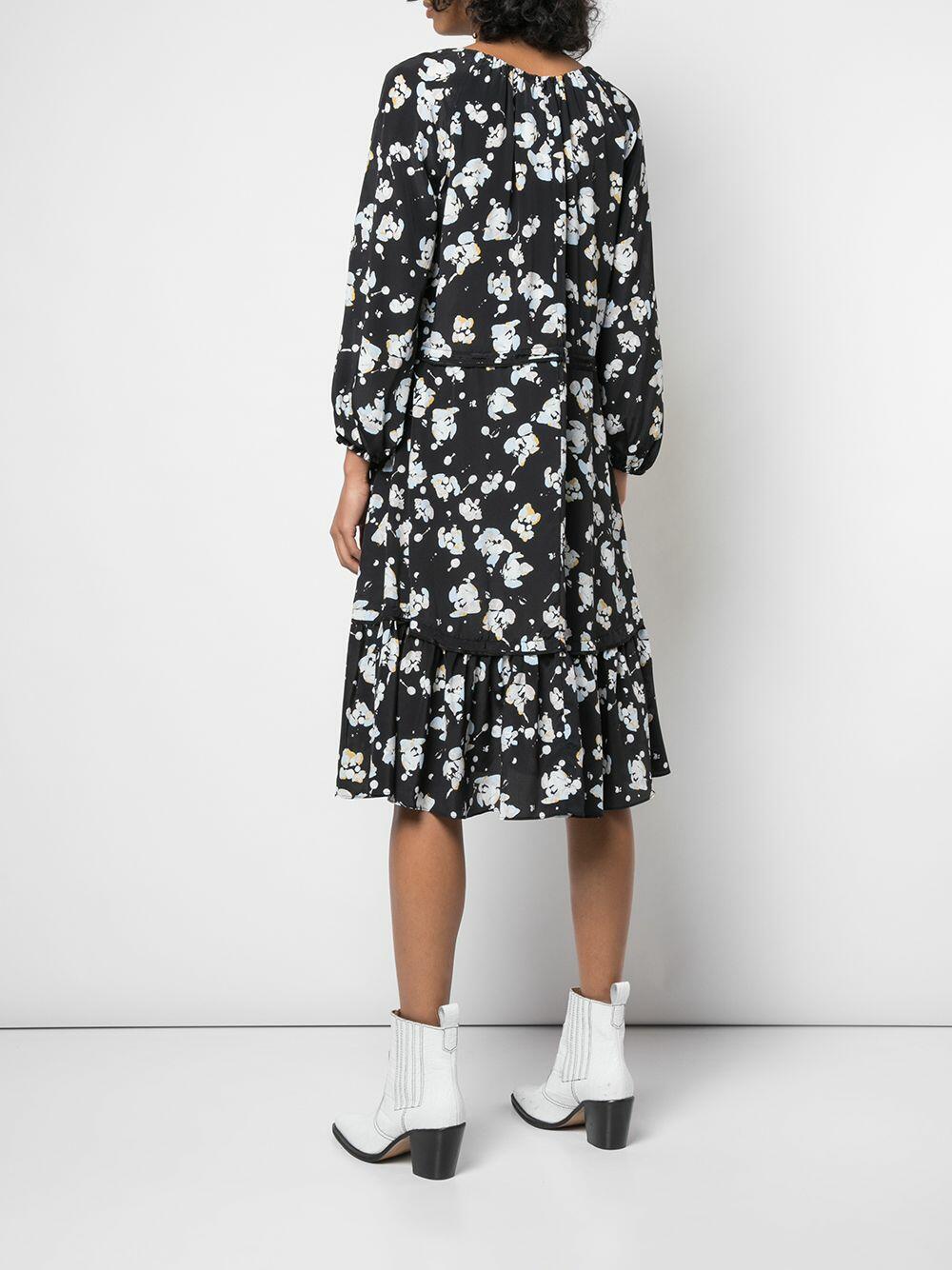 knee length dresses for ladies Emerald Deco Printed Satin Midi Dress