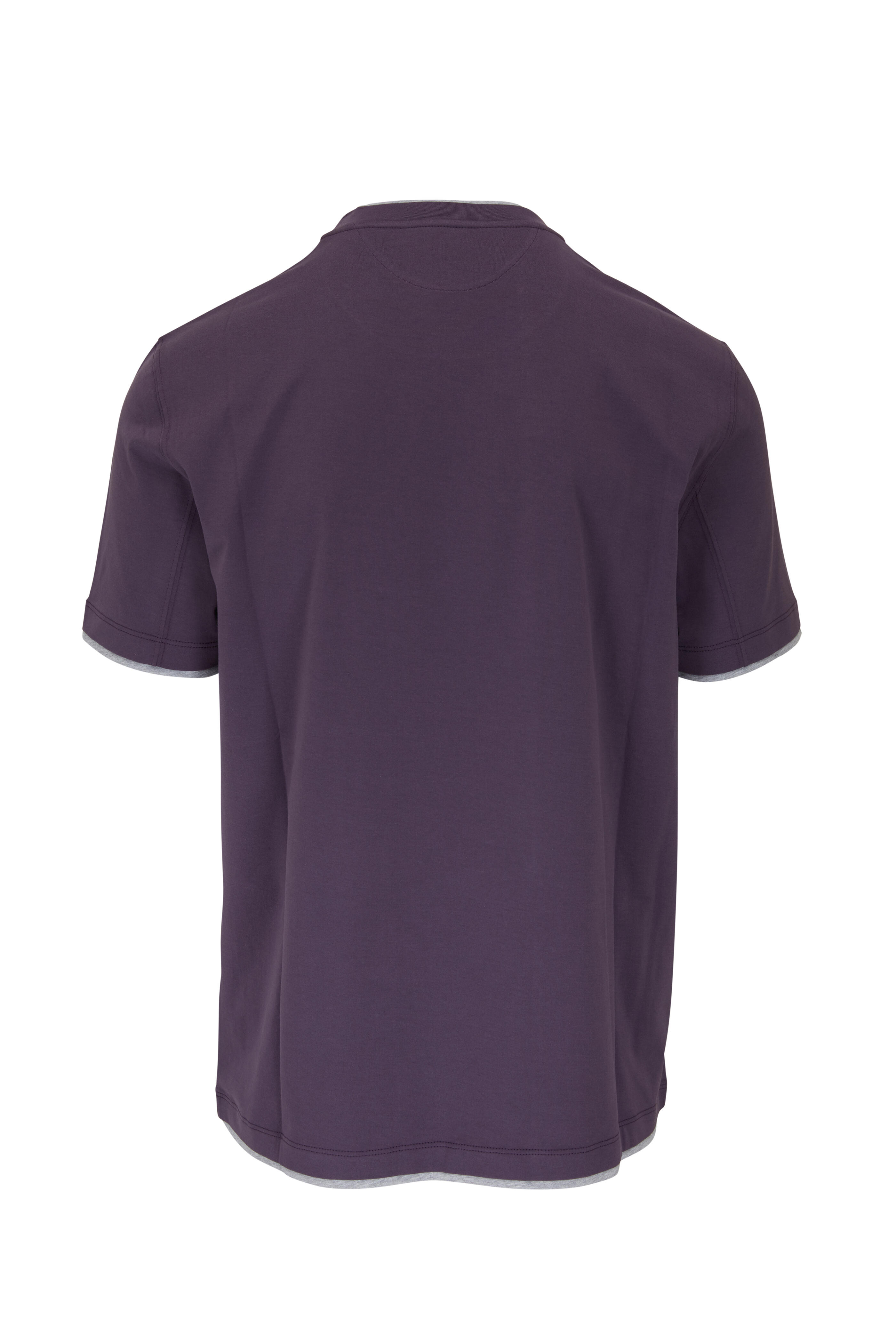 Brunello Cucinelli - Purple Regular Fit Double Layer T-Shirt