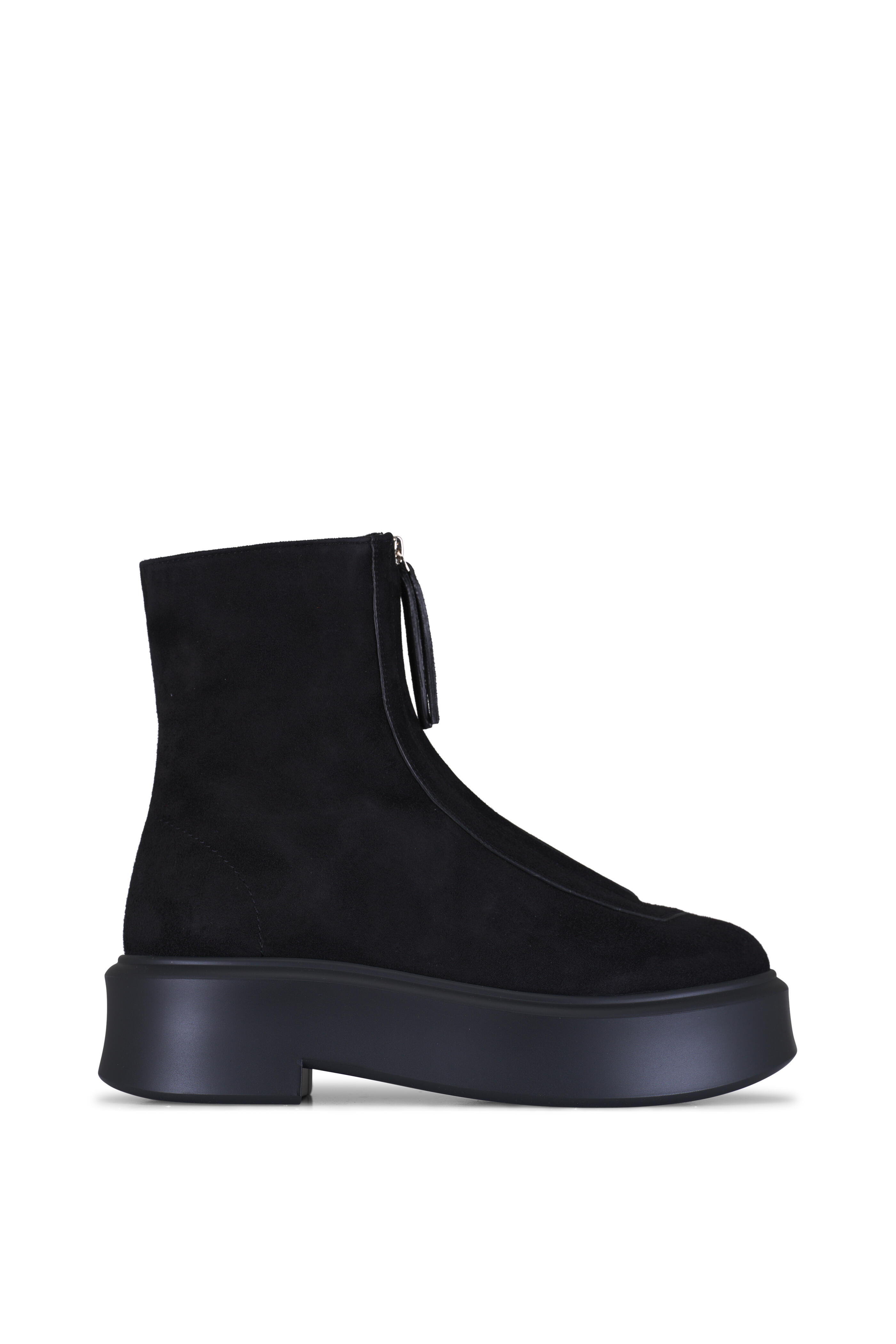 The Row - Zipped Boot I Black Suede Boot