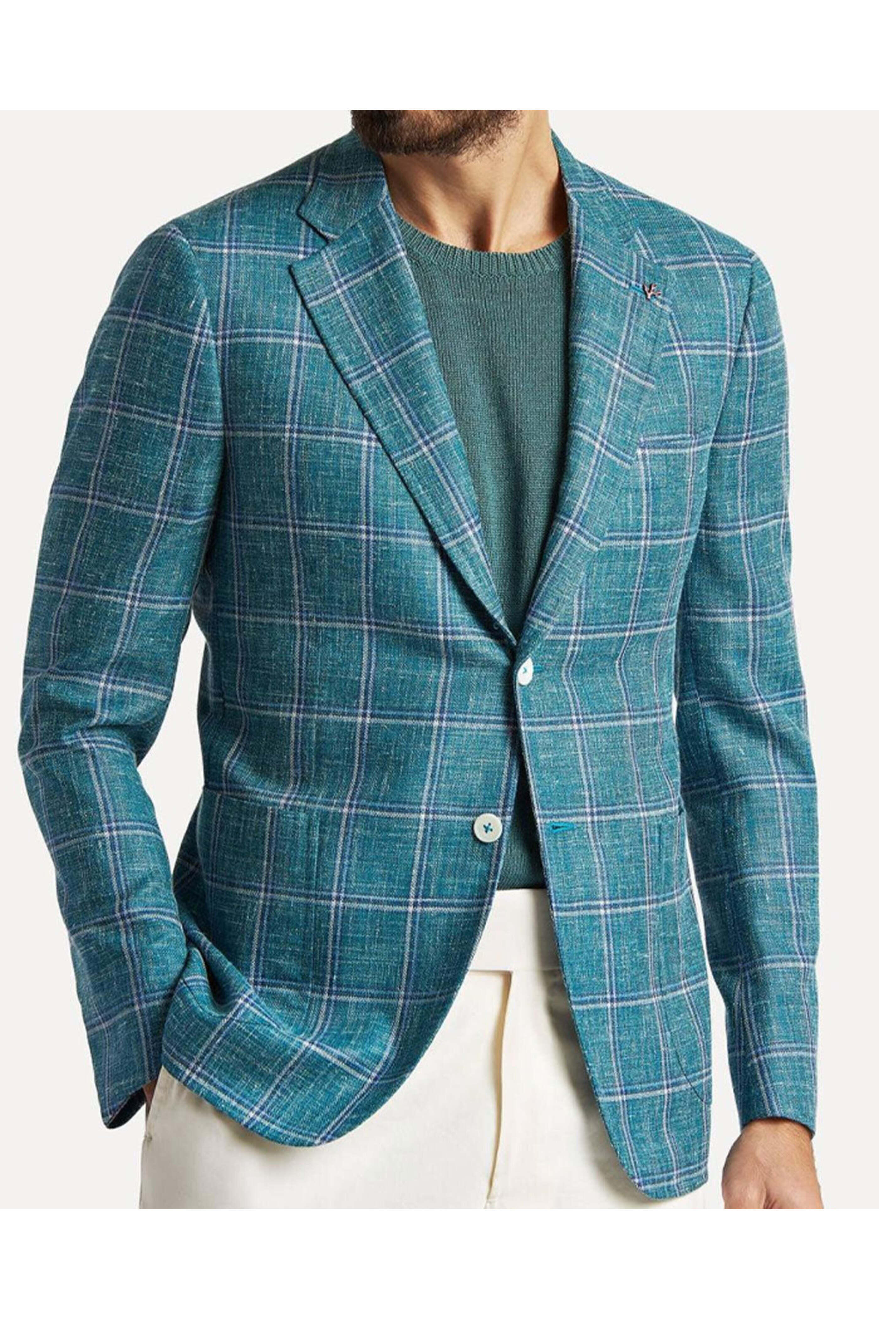 Isaia - Green Windowpane Sportcoat