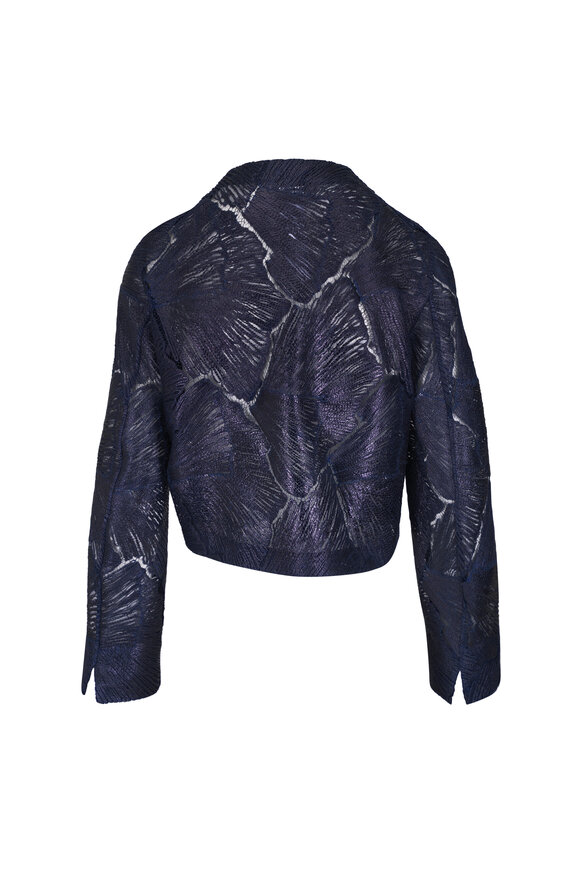 Akris Haron Navy Embroidered Short Jacket - view 2