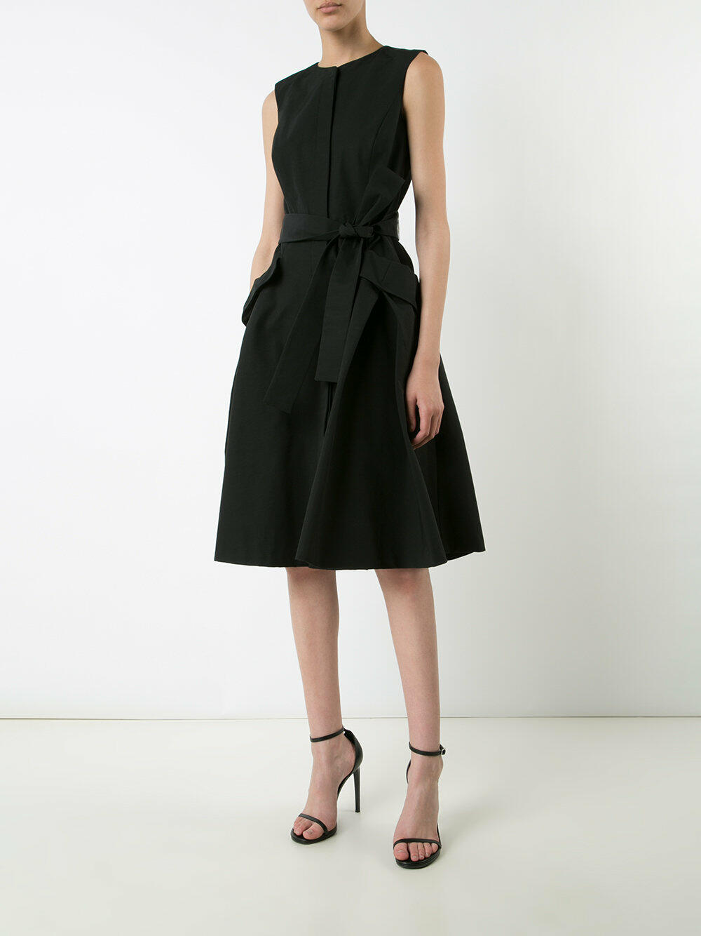 Carolina Herrera - Black Self-Tie Sleeveless Dress