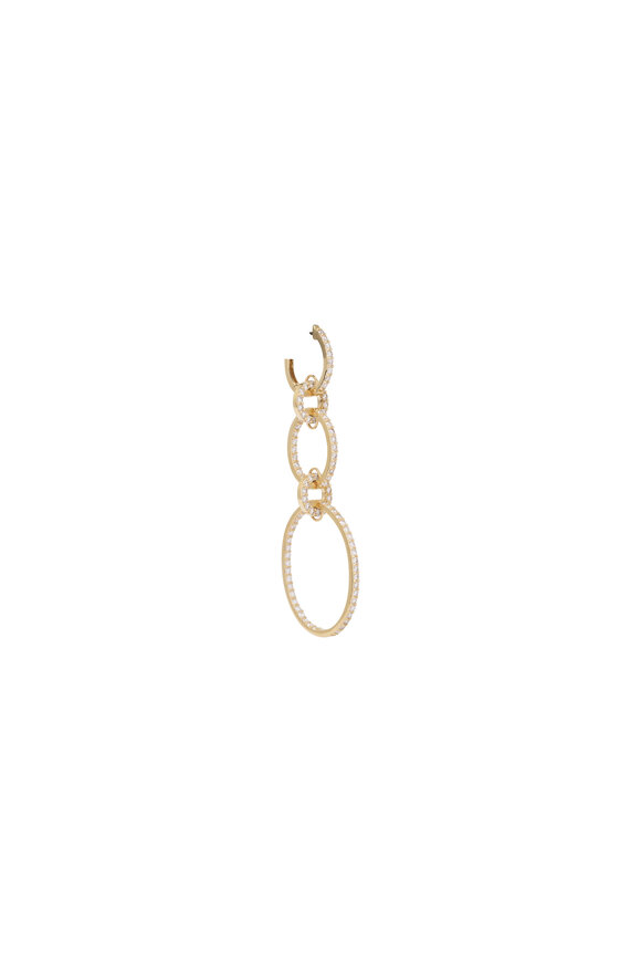 Kai Linz 14k Yellow Gold Triple Diamond Drop Earring - view 2