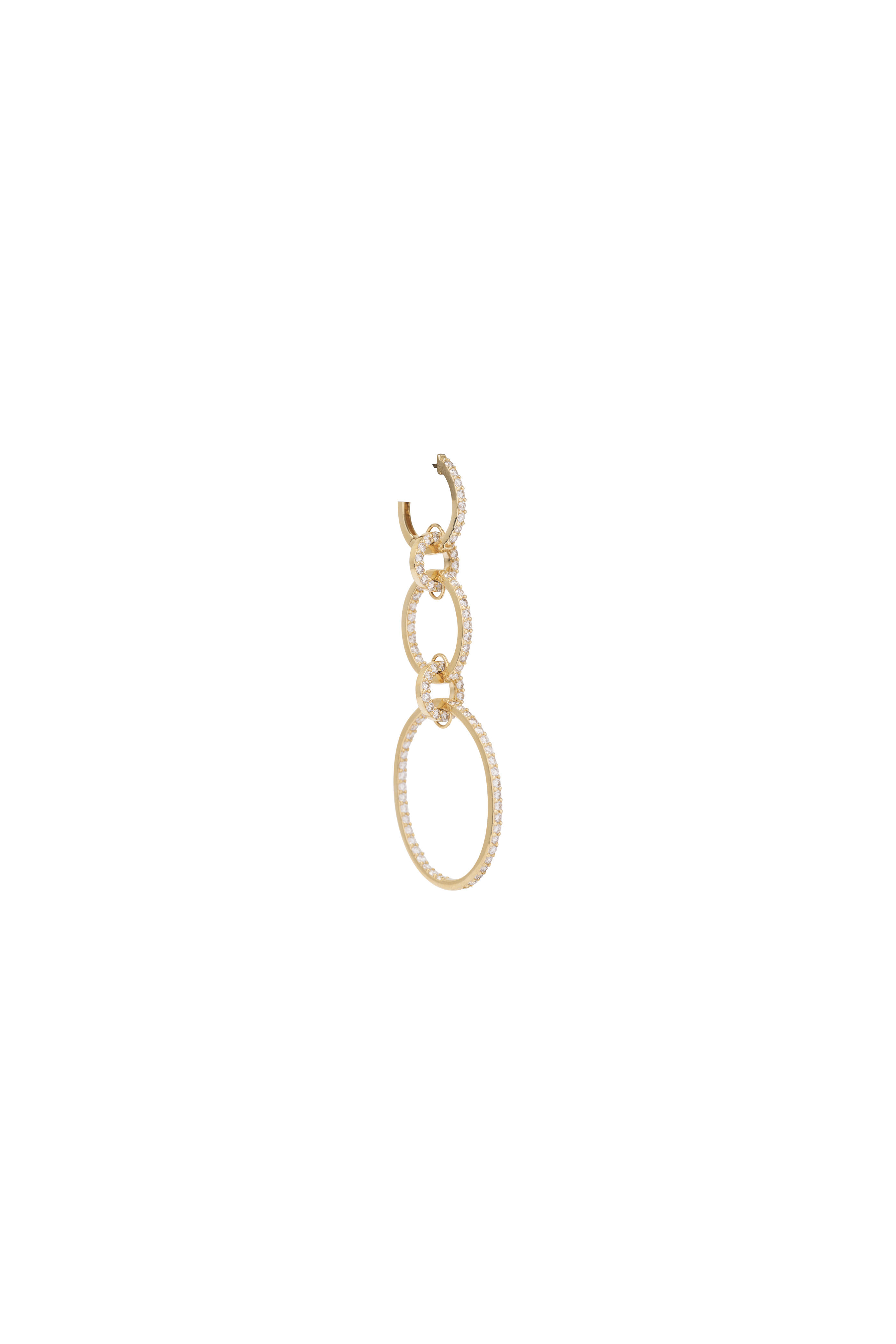 Kai Linz - 14k Yellow Gold Triple Diamond Drop Earring - view 2