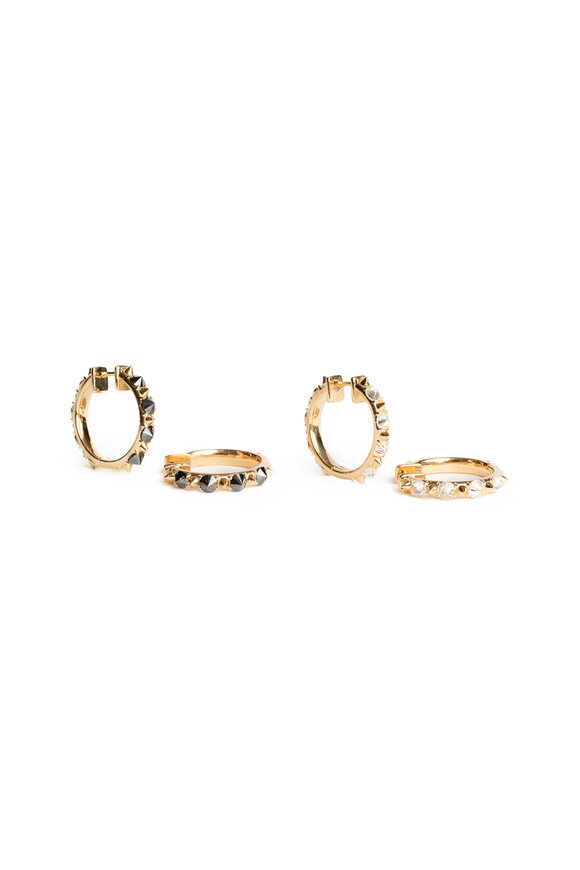 Genevieve Lau 14k Rose Gold Beverly Hills Black Diamond Earrings - view 3