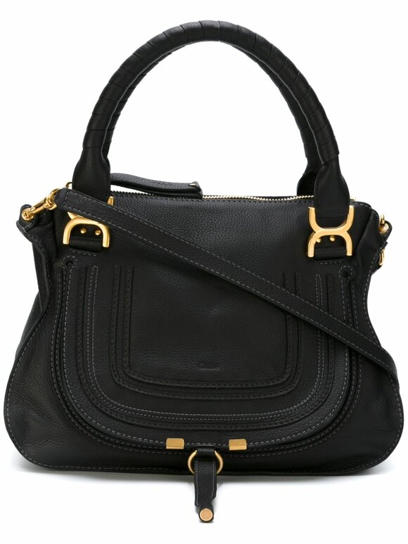 Chloé - Marcie Medium Black Leather Shoulder Bag