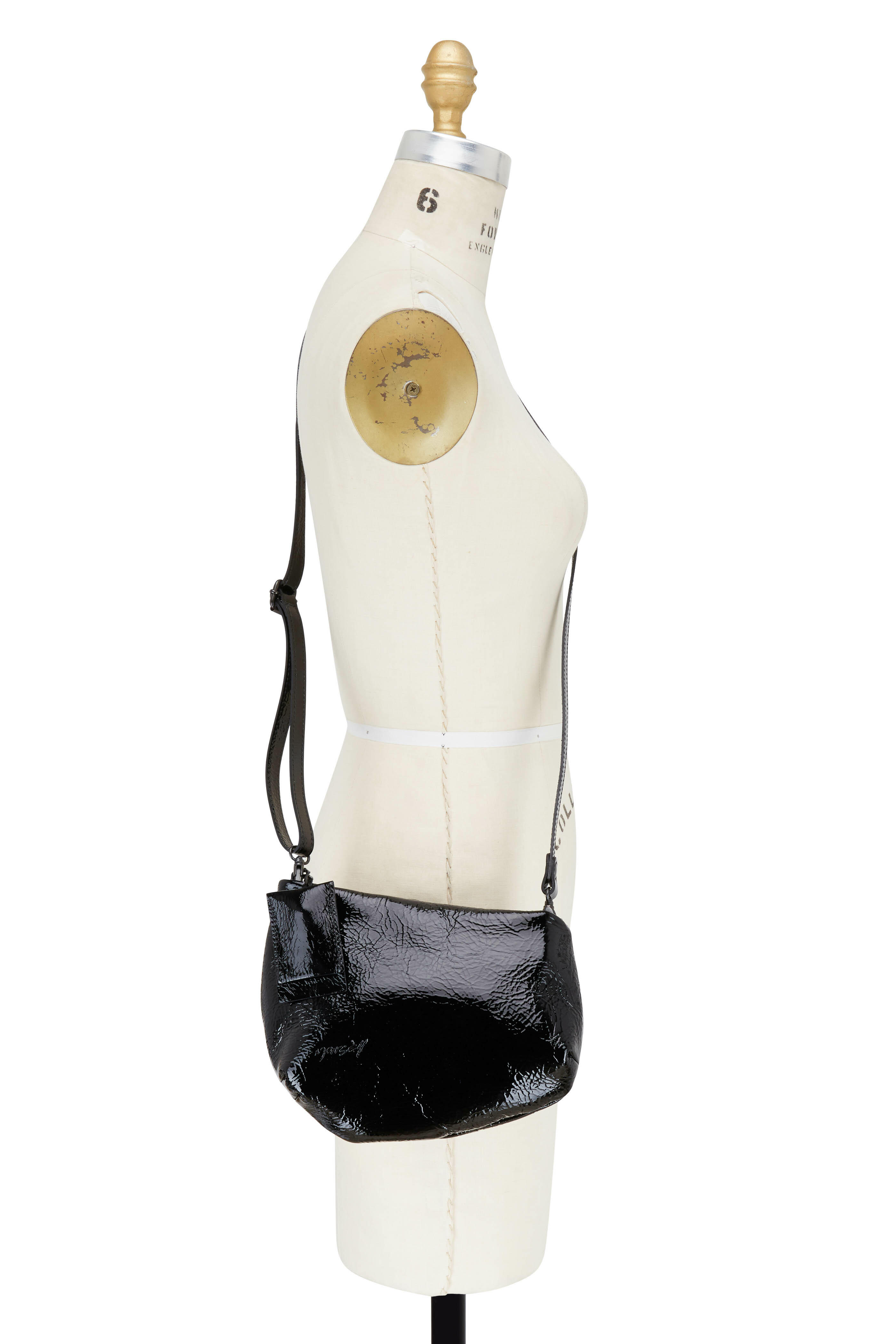 ★athe★ MAISON Black Bottalato Leather Satchel Bag M 615A1290_c0884be2-1582-47f0-