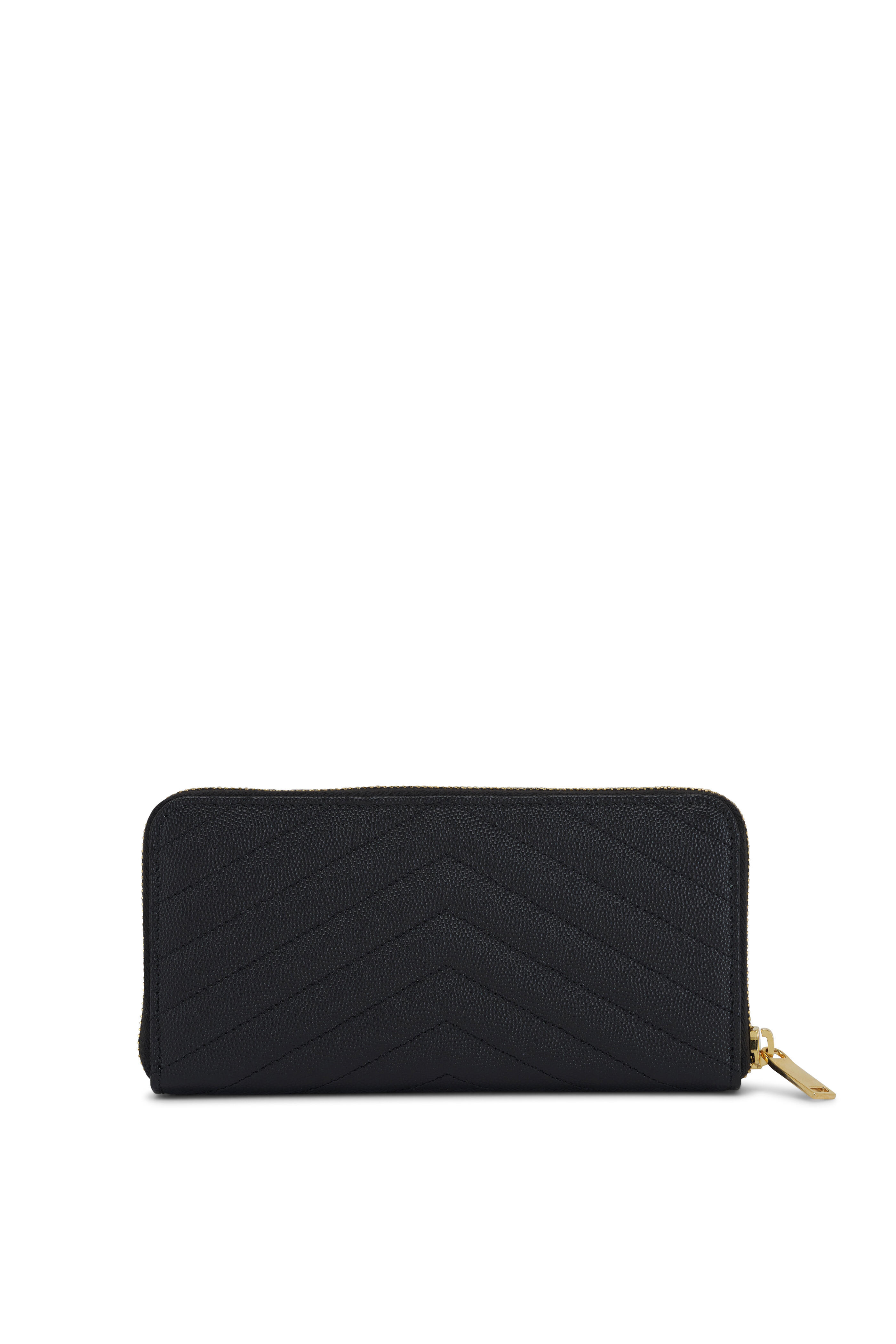 Saint Laurent - Cassandre Matelassé Black Leather Zip Wallet