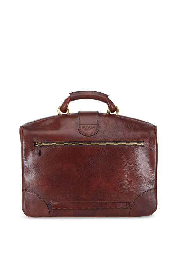 Bosca - Dark Brown Leather Partners Soft Briefcase