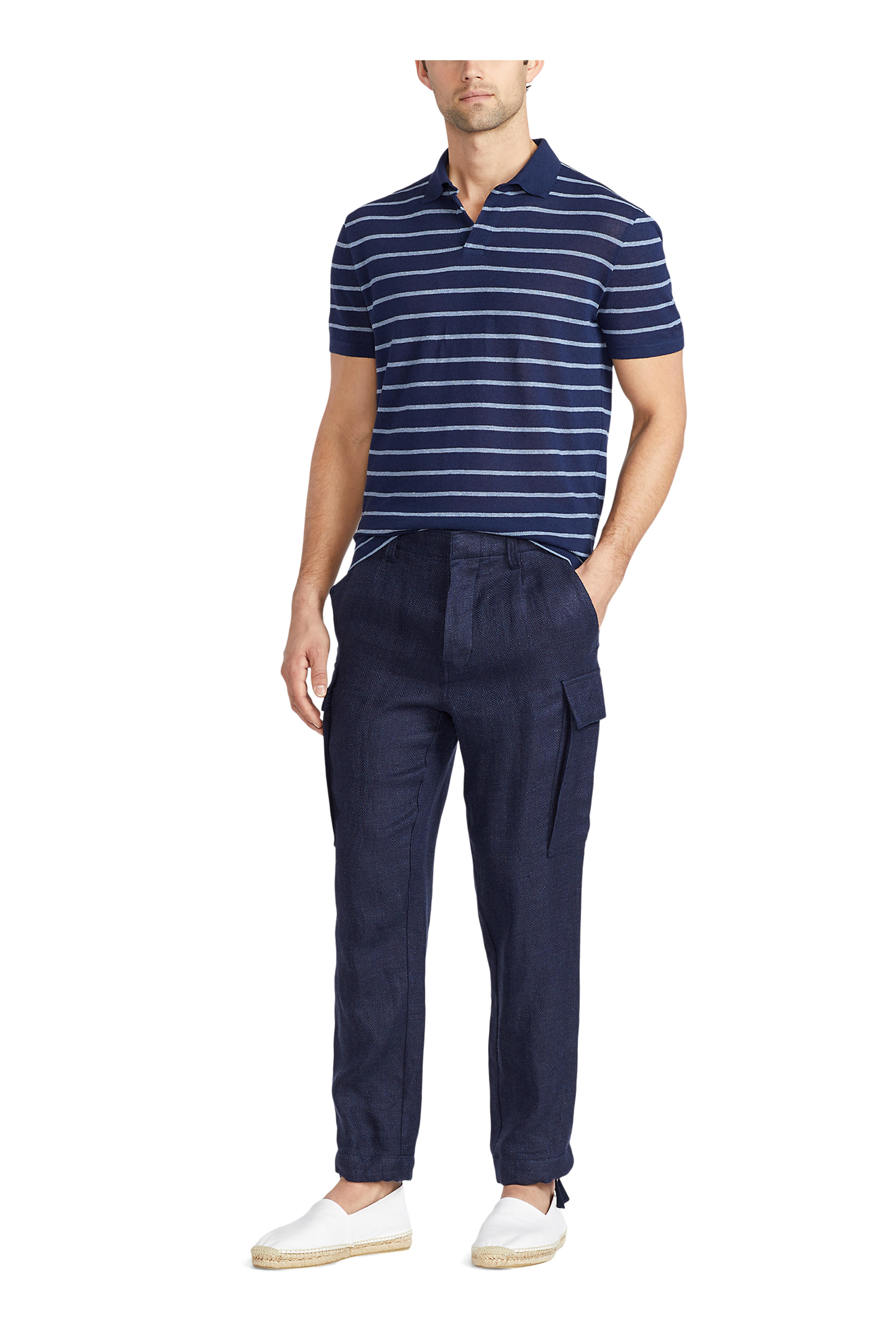 Ralph Lauren Purple Label - Metro Navy Stripe Polo Shirt