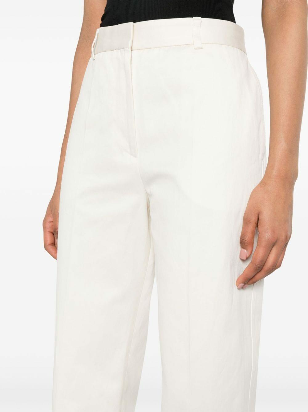 Totême - Ecru Satin Straight Leg Pant
