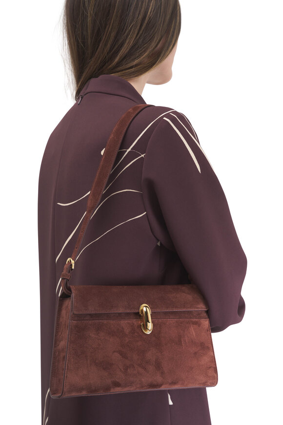 Savette Symmetry Espresso Suede Shoulder Bag - view 3