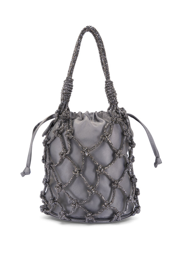 Judith Leiber Couture Hematite Crystal Net Pouch - view 2