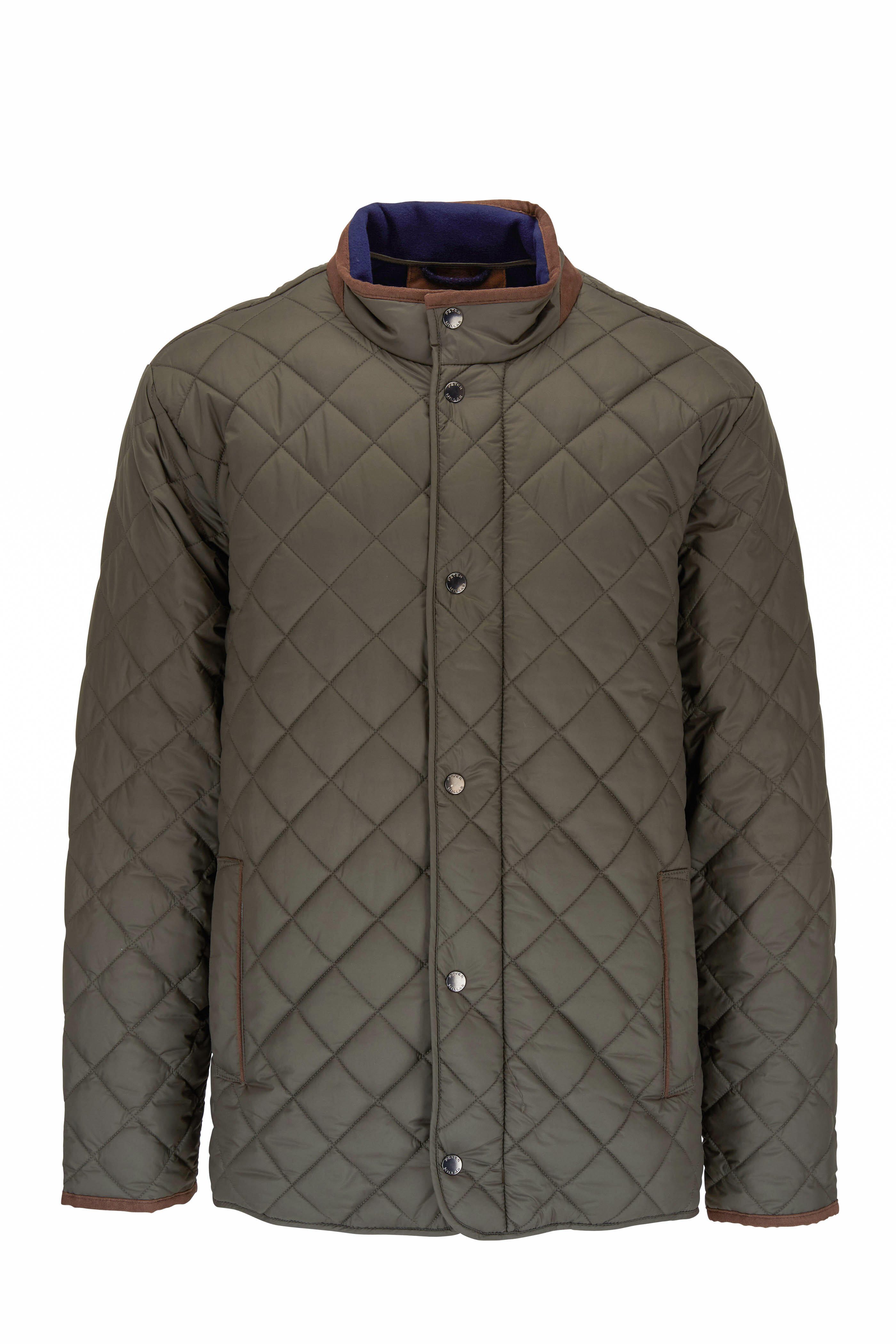 Peter Millar - Suffolk Olive Green Diamond Quilted Travel Jacket