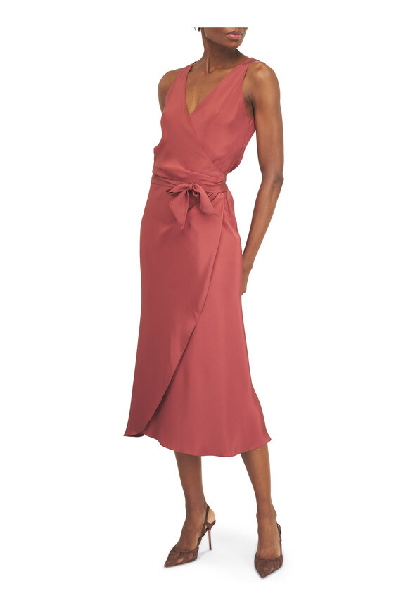 Peter Cohen Event Cinnabar 4-Ply Silk Wrap Dress - view 2