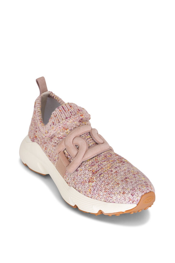 Tod's Sports Run Rose Knit & Suede Slip On Sneaker