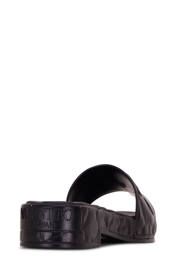 Valentino Garavani - Black Embossed Rubber Flatform