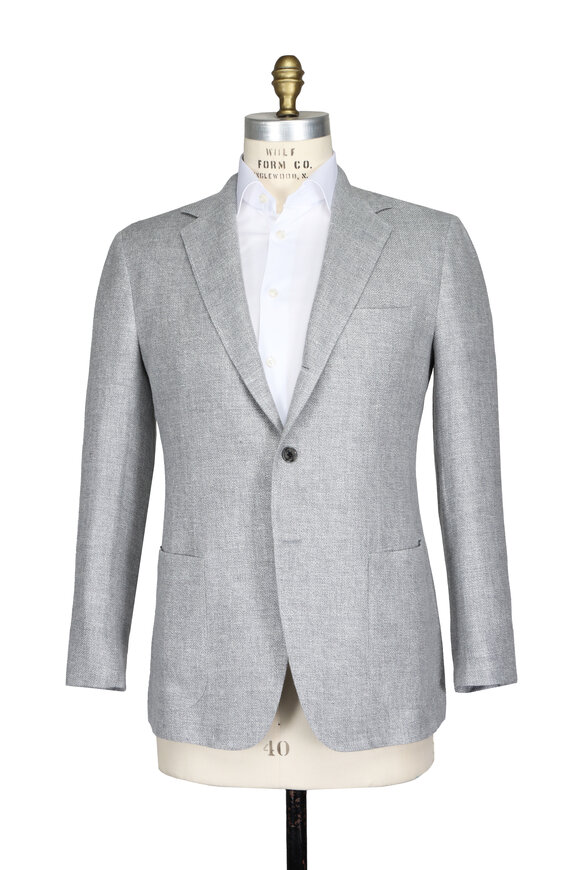 Sartorio Solid Gray Textured Sportcoat - view 2