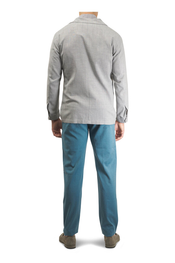 Marco Pescarolo Turquoise Wool Five Pocket Pant - view 4