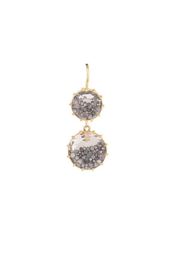 Renee Lewis 18k Yellow Gold Black Diamond Shake Earring - view 2