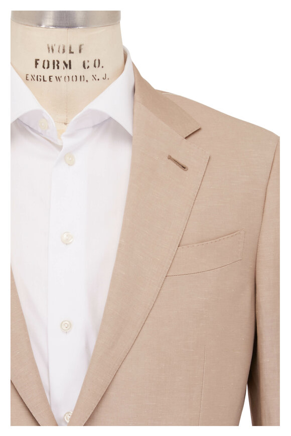 Zegna - Trofeo Tan Wool & Linen Suit