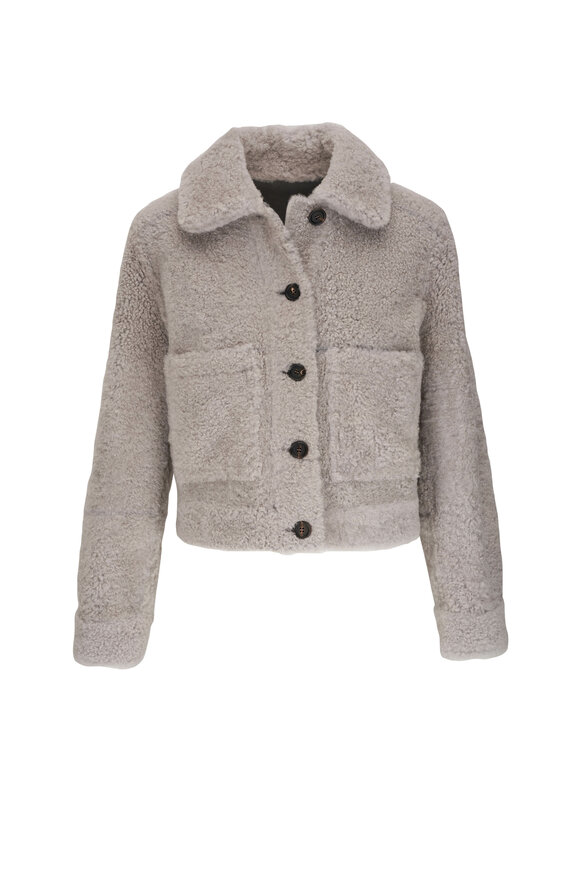 Brunello Cucinelli - Gray Shearling & Leather Reversible Jacket