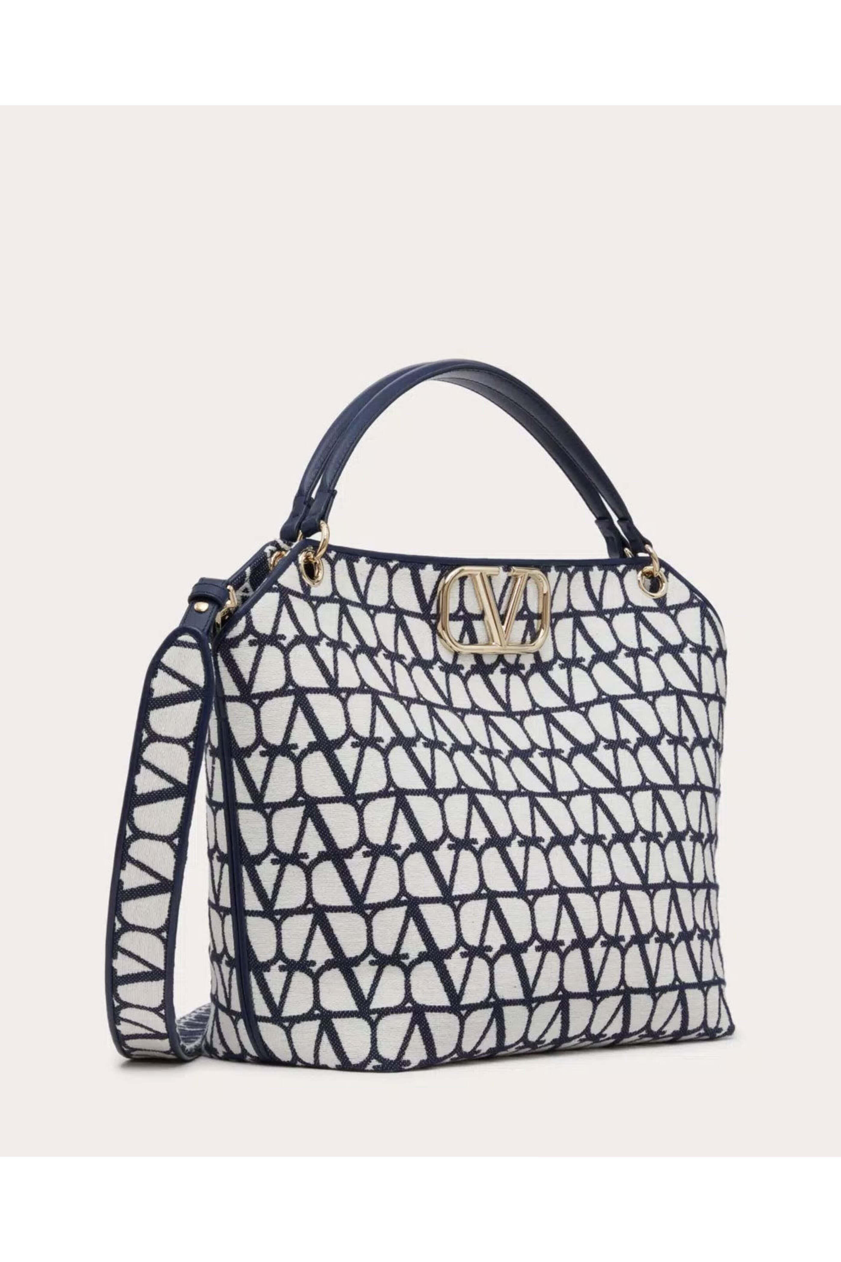 Valentino Garavani - All In Toile Iconographe Tote in Blue & White
