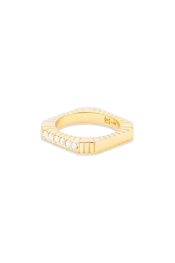 Campbell + Charlotte - Spark Etched Diamond Stacking Band Ring