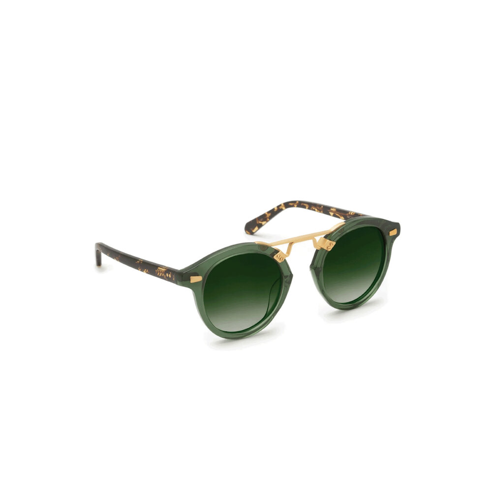 KREWE Bottle Green Sunglasses with 24K Gold Bridge KREWE - STL II - Bottle Green Zulu 24K – Deep South Mercantile main image 4