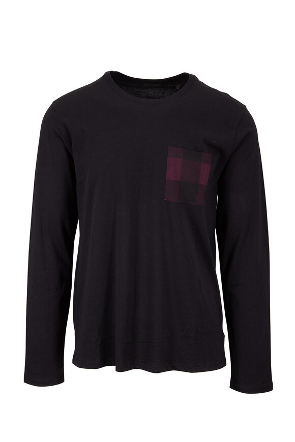 A T M - Black Patch Pocket Long Sleeve T-Shirt 