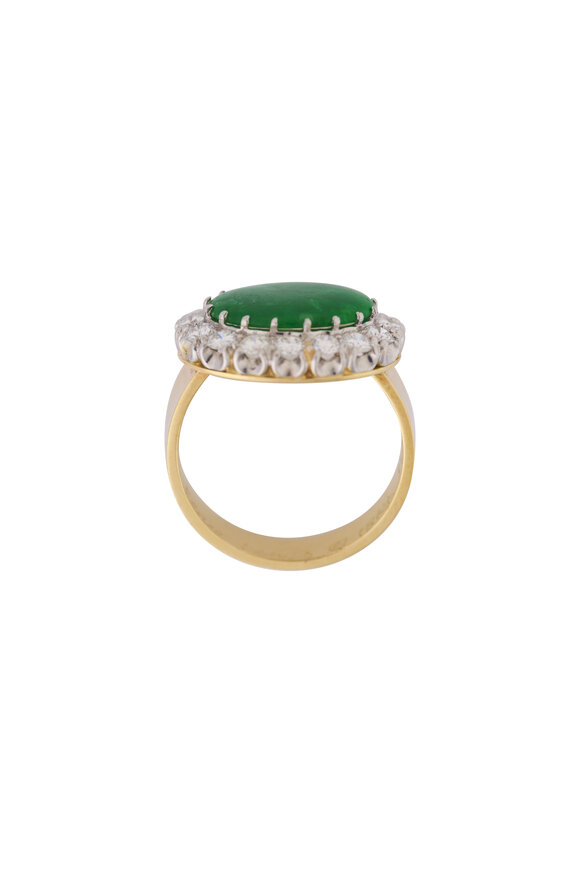 Renee Lewis 18k Yellow Gold Diamond & Jade Ring - view 2