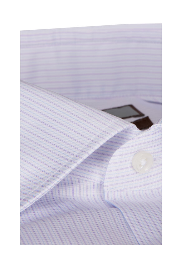Canali Purple Stripe Cotton Sportshirt - view 2