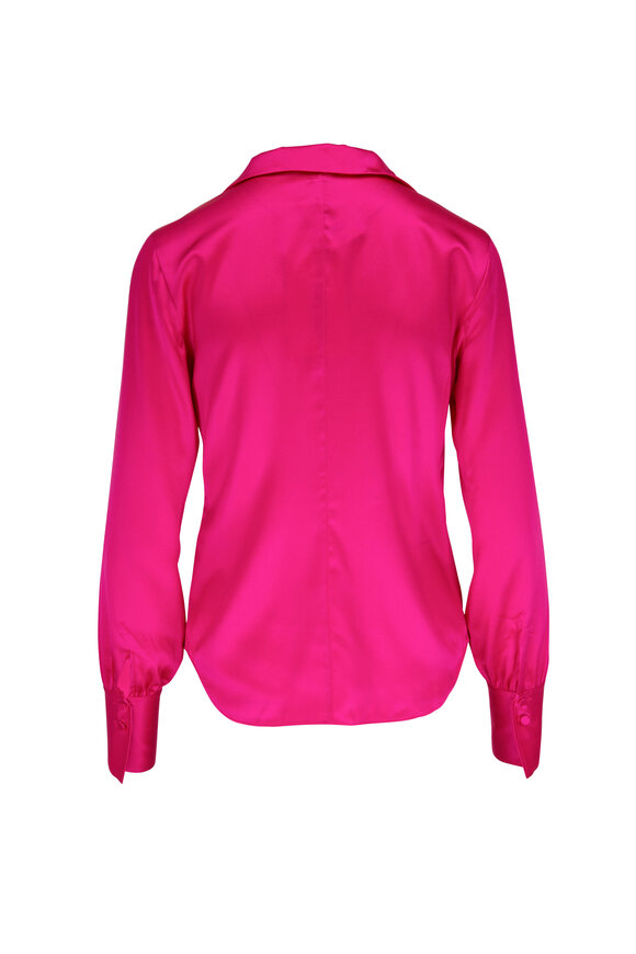 Frame - The Femme Magenta Stretch Silk Shirt