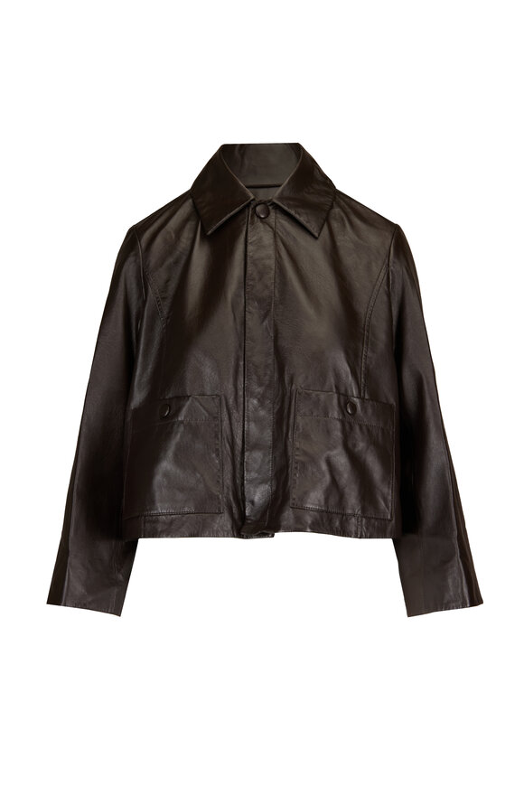 Frame The Paper Leather Mini Swing Jacket - view 1