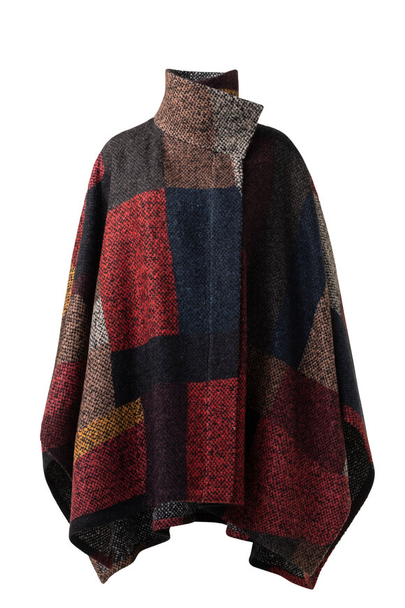Akris - Multicolor Wool & Mohair Bouclé Cape