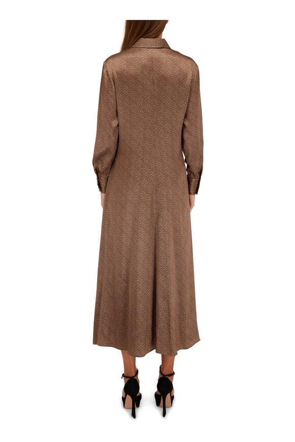 Kiton - Light Bronze Micro Printed Tie Dress 