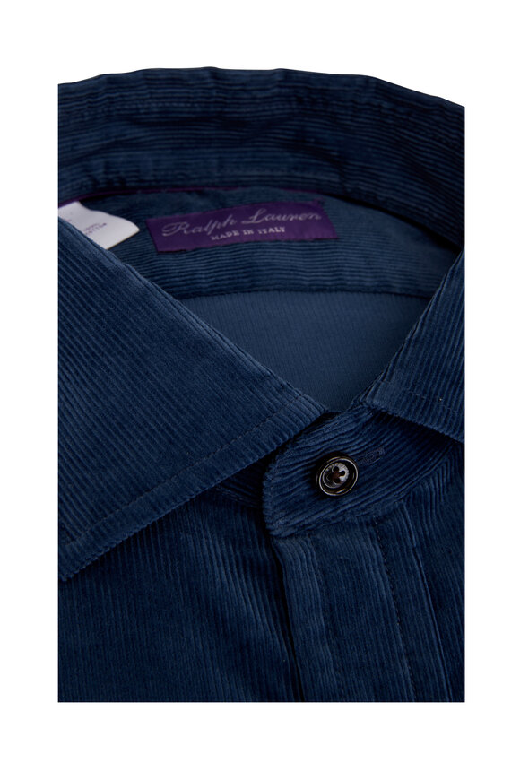 Ralph Lauren Purple Label - Blue Fine-Wale Corduroy Shirt