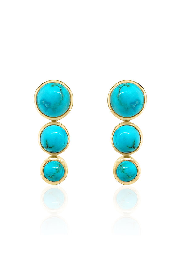 Claudia Mae 3 Turquoise Stone Stud Earrings
