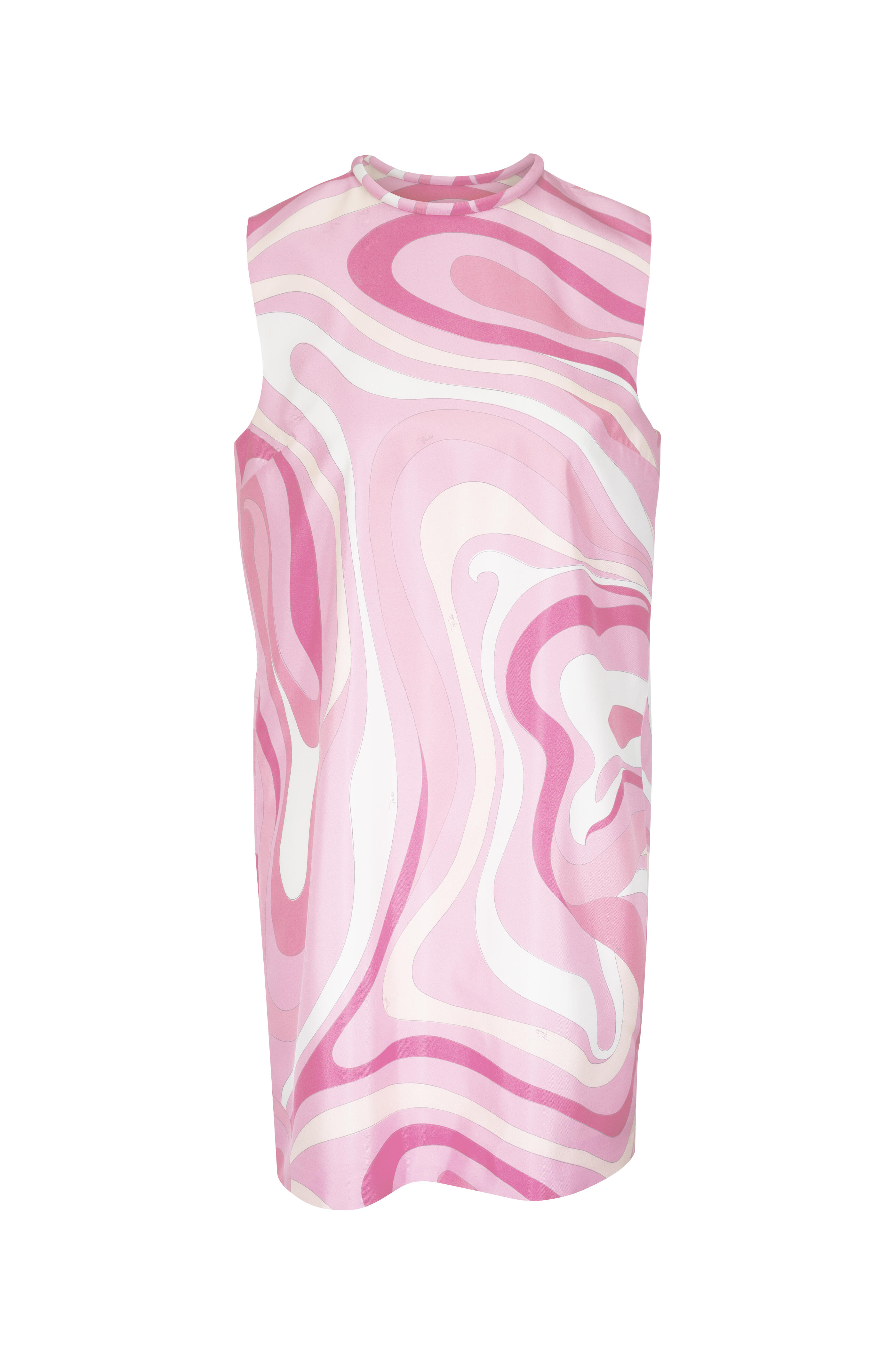 Pucci - Pink Printed Silk Twill Sheath Mini Dress