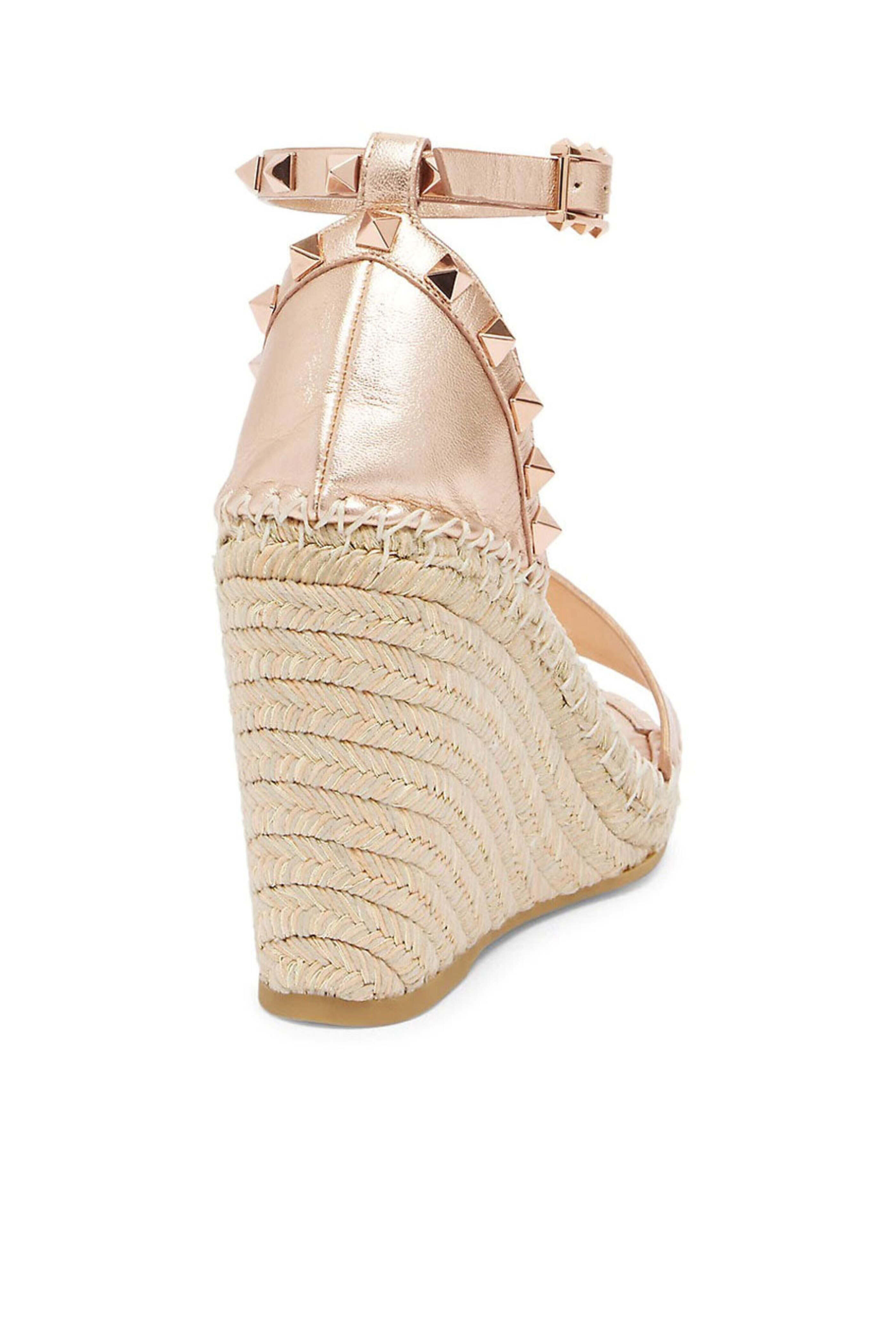 Valentino Garavani - Rockstud Metallic Wedge Espadrille