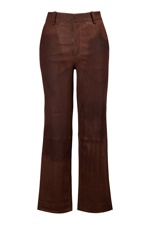 SPRWMN Truffle Leather Cropped Pant - view 1
