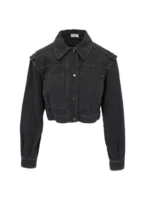 Brunello Cucinelli - Black Garment Dyed Cropped Jacket