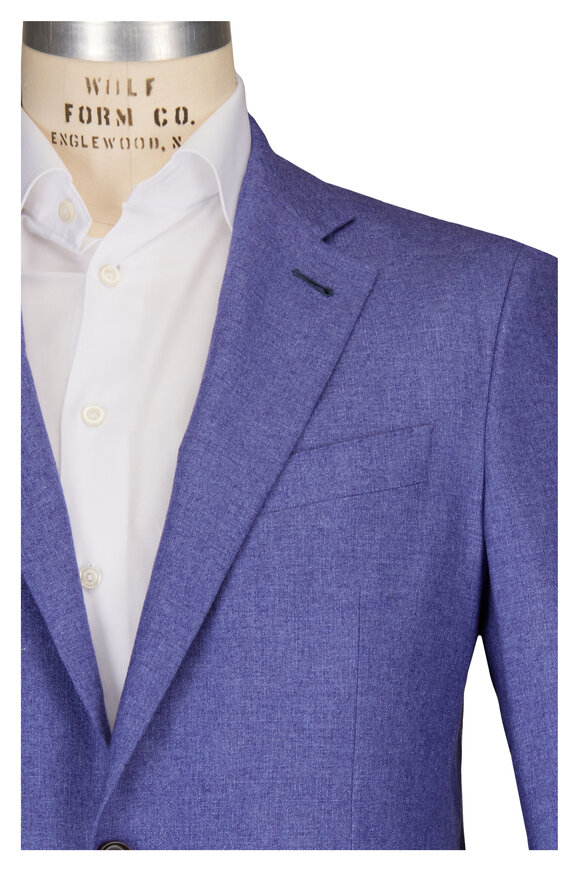 Canali Kei Periwinkle Silk & Cashmere Sportcoat - view 1