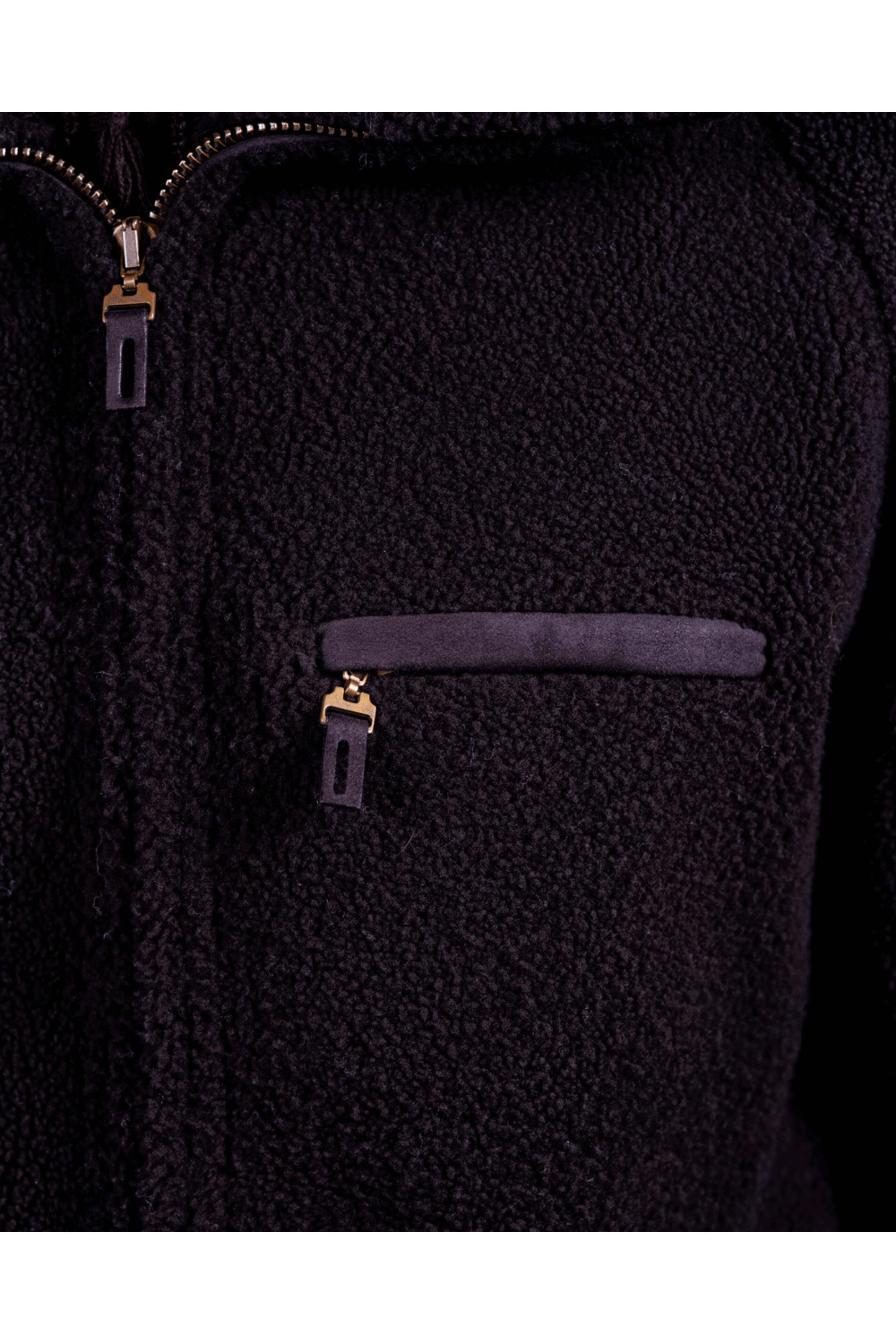 Robert Comstock - Ebony Reverse Spanish Lamb Coat