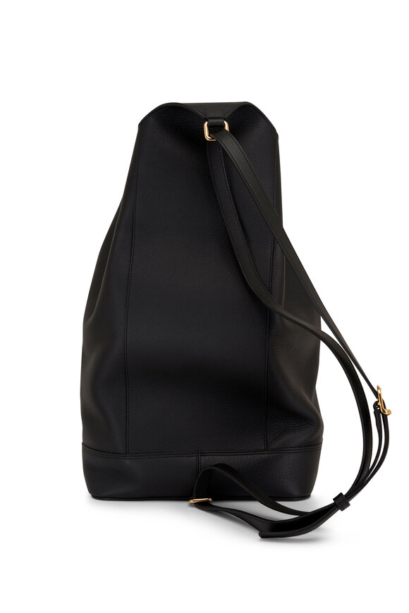 Khaite - Medium Greta Black Leather Backpack 