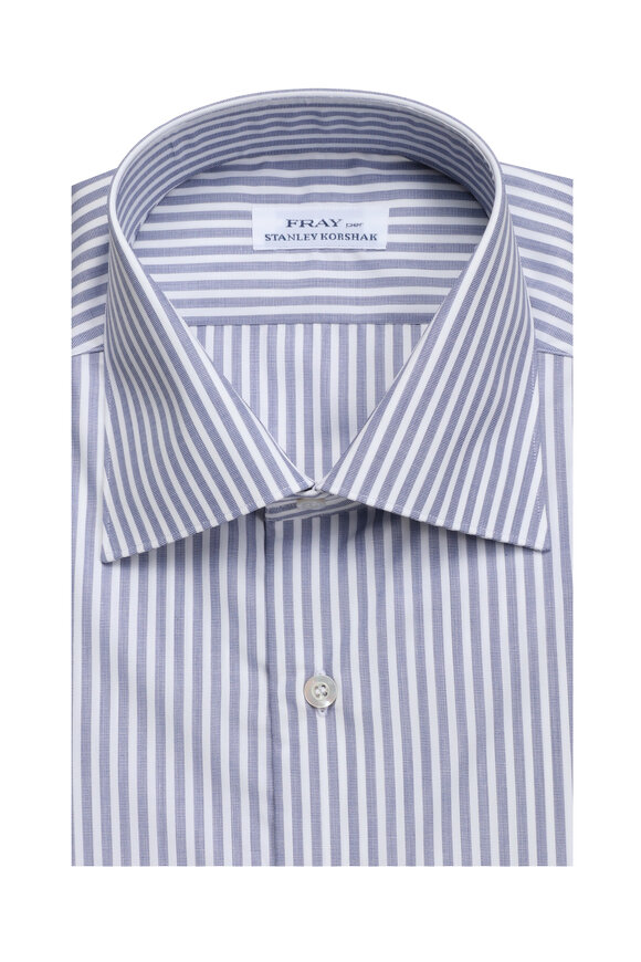 Fray Blue & White Striped Dress Shirt
