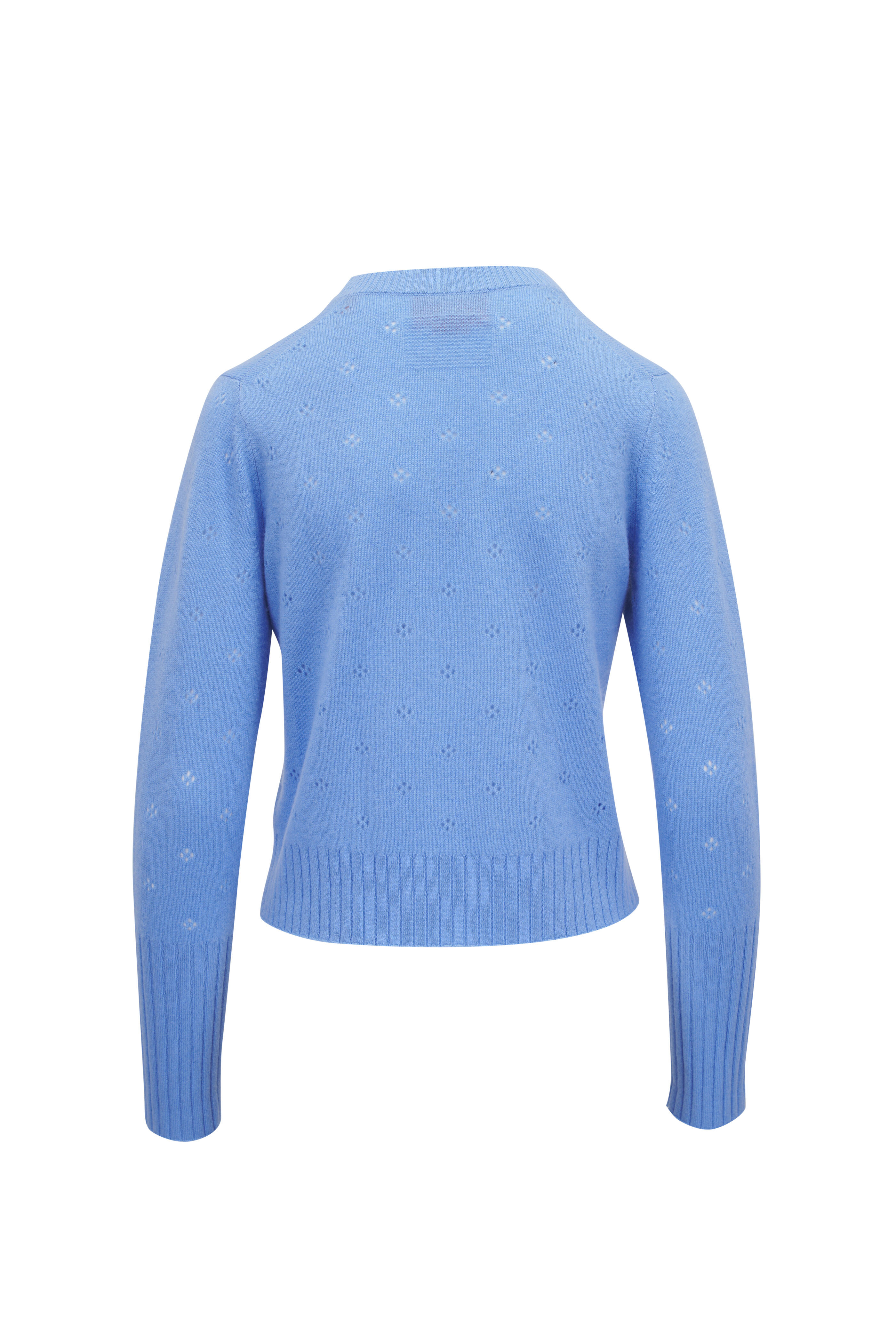 Guest in Residence - French Blue Shrunken Pointelle Crew