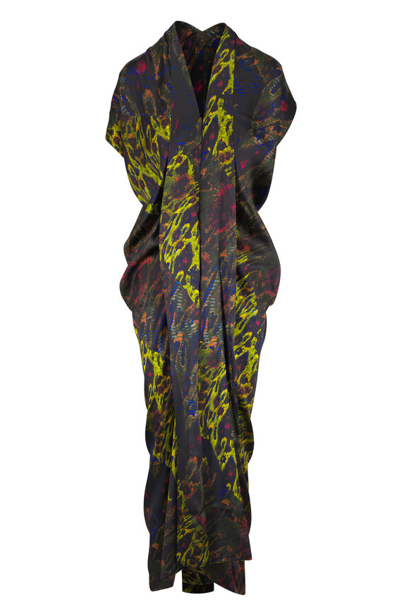 Zero + Maria Cornejo Black Multicolor Silk Chaos Print Dress - view 1