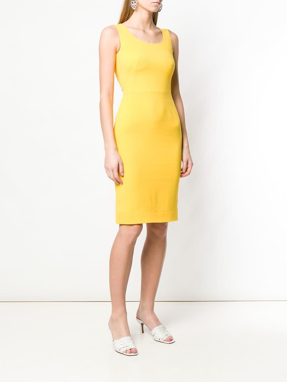 Dolce & Gabbana - Yellow Scoopneck Sleeveless Dress