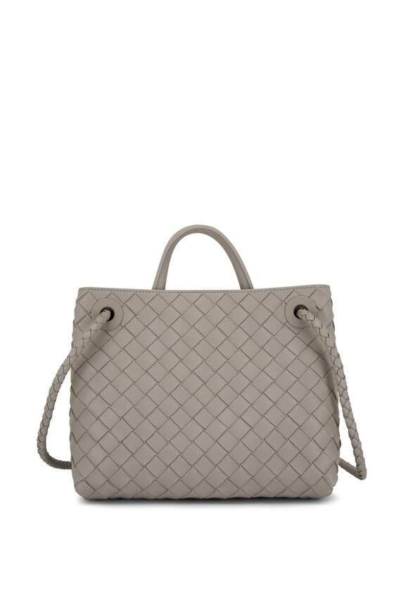 Bottega Veneta - Small Andiamo Agate Gray Woven Leather Crossbody 